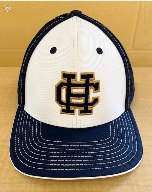 White/Navy Fitted Hat