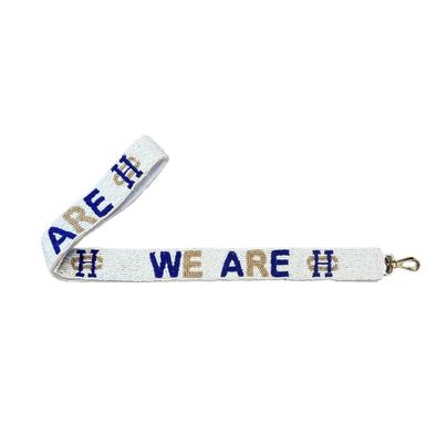 White Beaded We Are HC Purse Strap