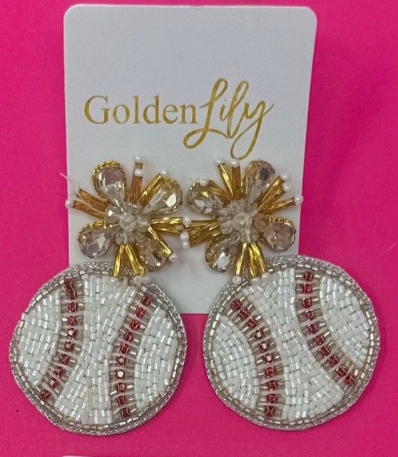 Baseball Drop Earrings