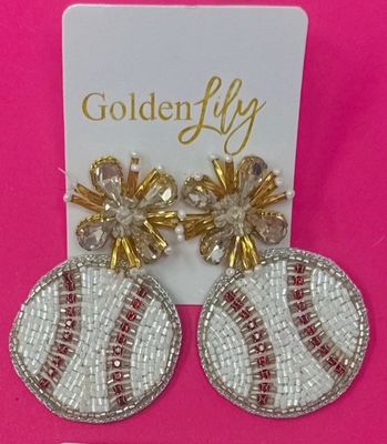 Baseball Drop Earrings
