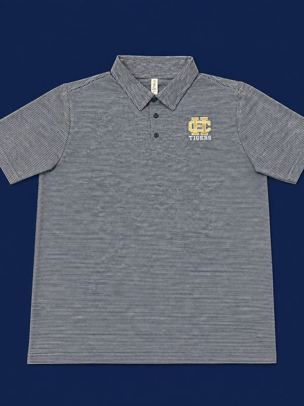 Blue &amp; White Striped Polo