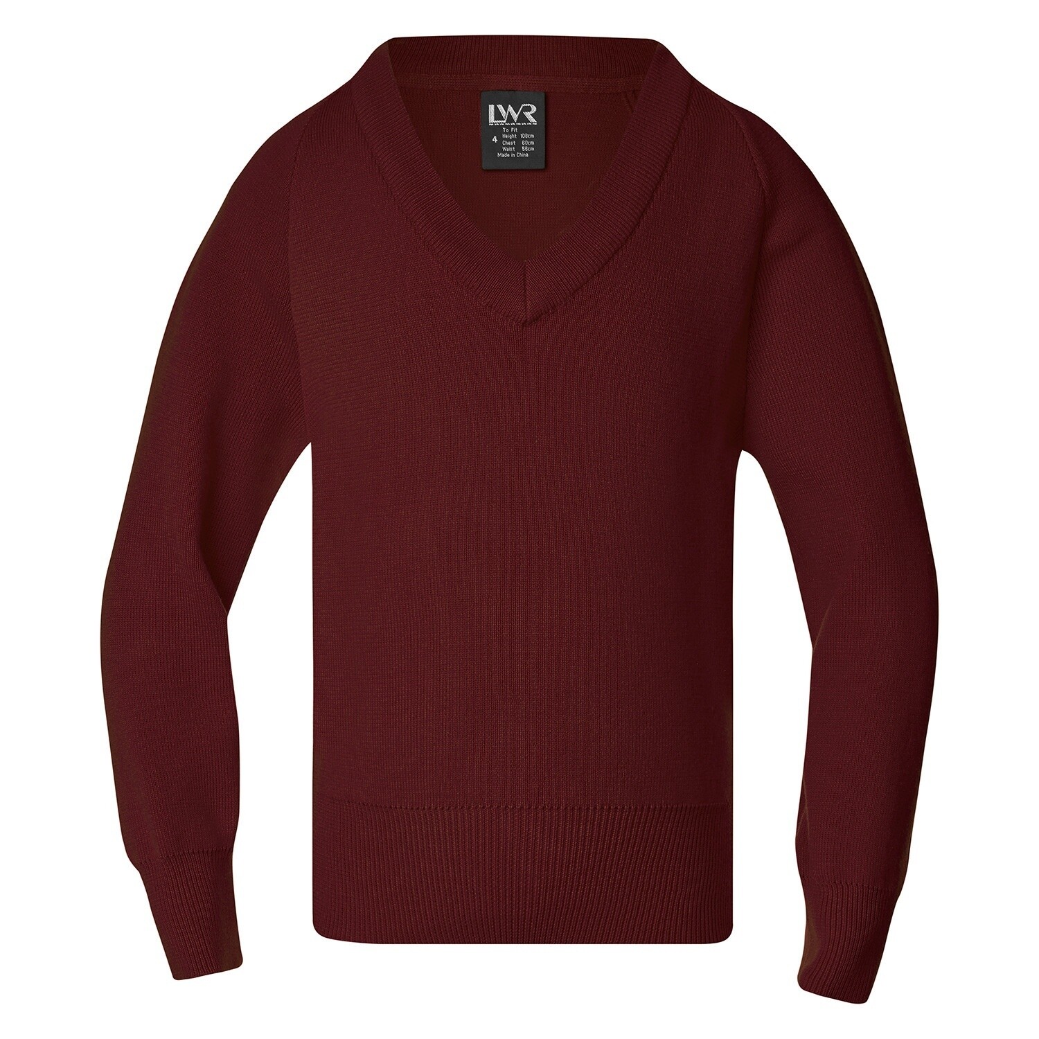 SS Peter and Paul - V Neck Jumper Maroon, Size: 4