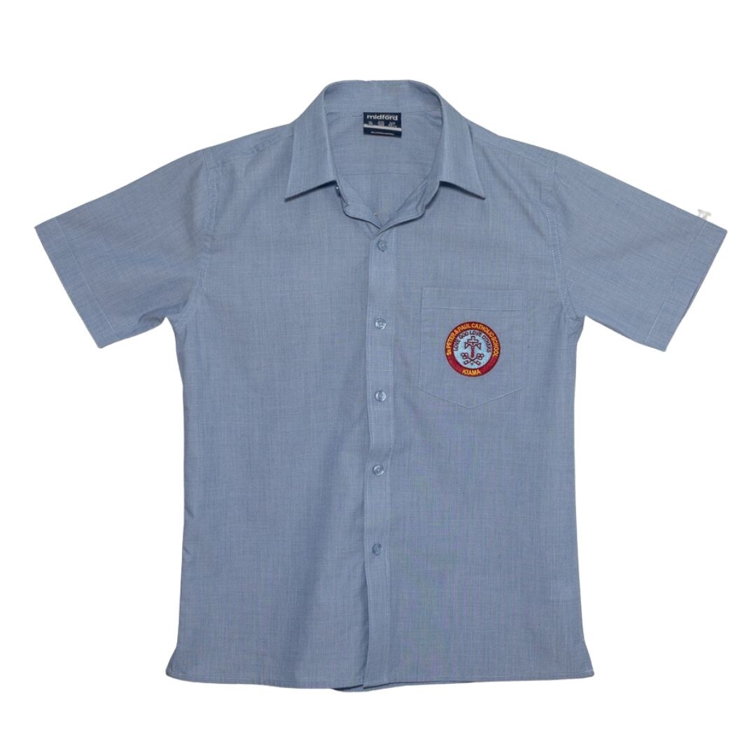 SS Peter and Paul- Boys Light Blue Shirt, Size: 4