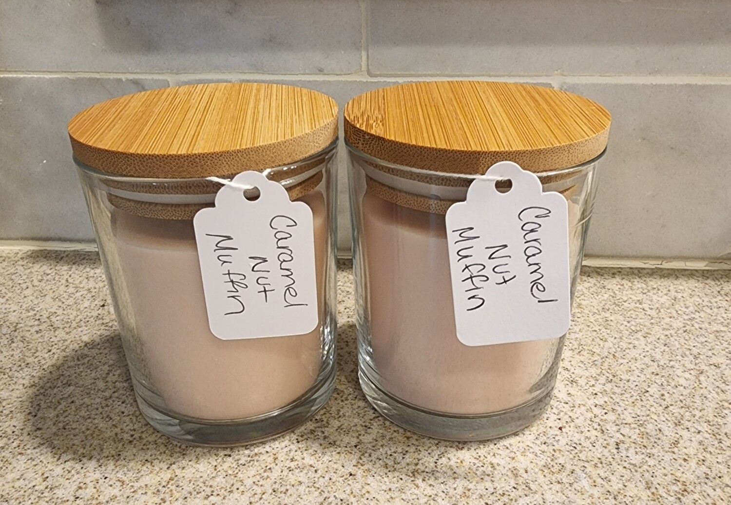 Homemade Soy Candle Caramel Nut Muffin Jar
