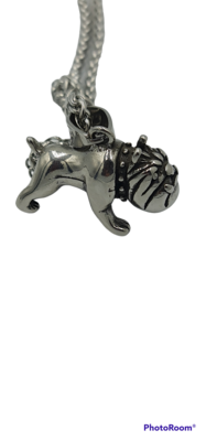 &gt;Pendentif bulldog Acier inoxydable 316 L