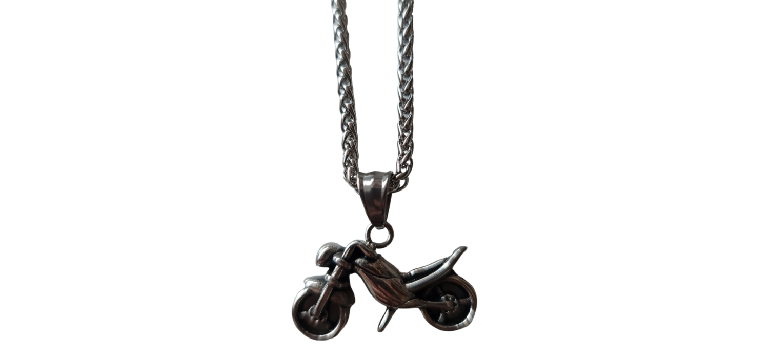 Pendentif moto acier inoxydable 316L
