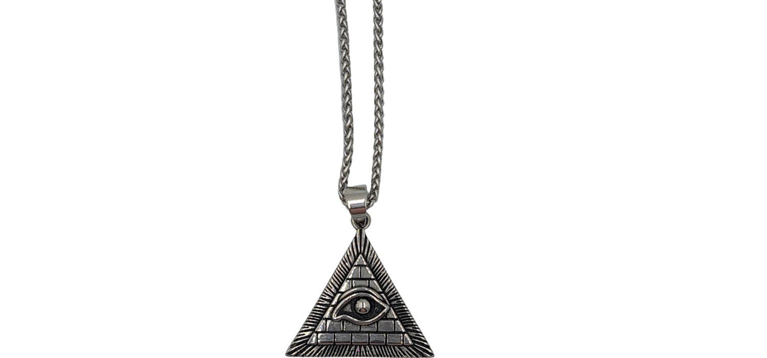 Pendentif pyramide œil d&#39;Horus acier inoxydable 316L