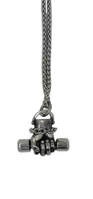 Pendentif main avec altère acier inoxydable 316L
