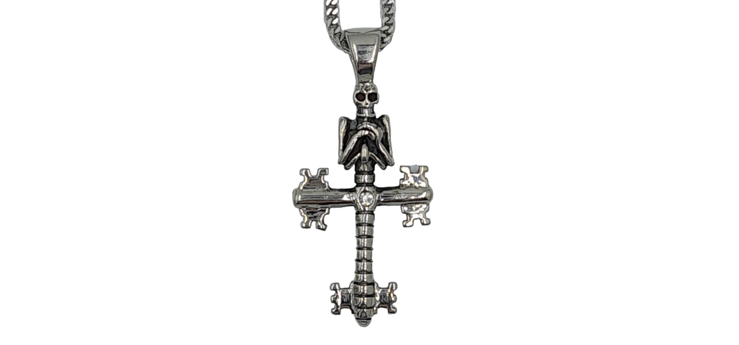 Pendentif croix gothique acier inoxydable 316L