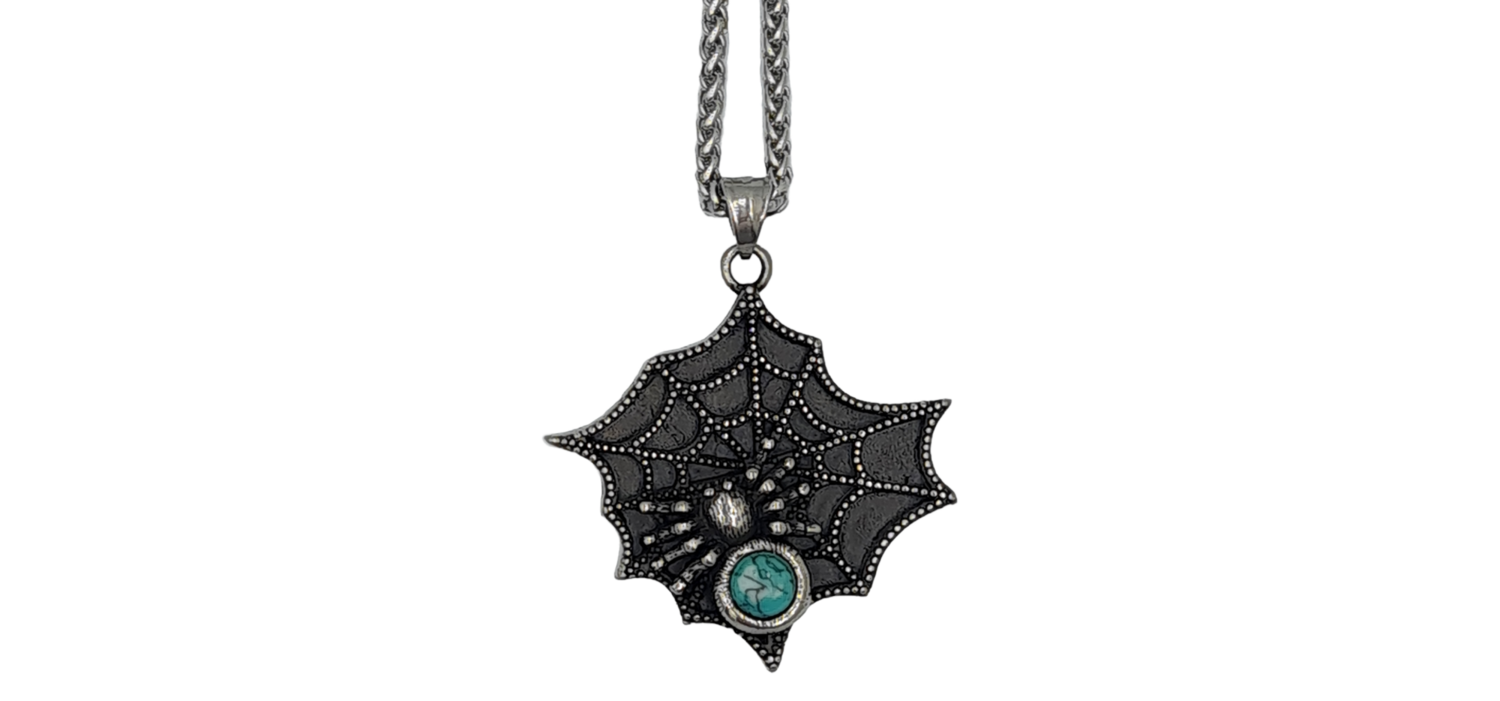 Pendentif gothique araignée  acier inoxydable 316L