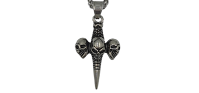 Pendentif tête de mort acier inoxydable 316L