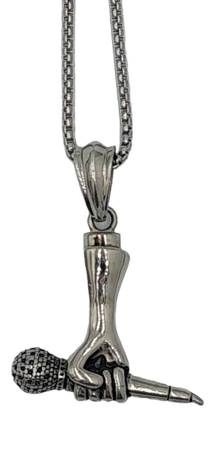 Pendentif main avec micro acier inoxydable 316L