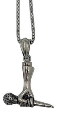 Pendentif main avec micro acier inoxydable 316L