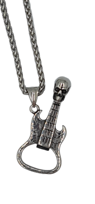 Pendentif guitare décapsuleur acier inoxydable 316L