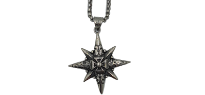 Pendentif étoile croix de malte acier inoxydable 316L