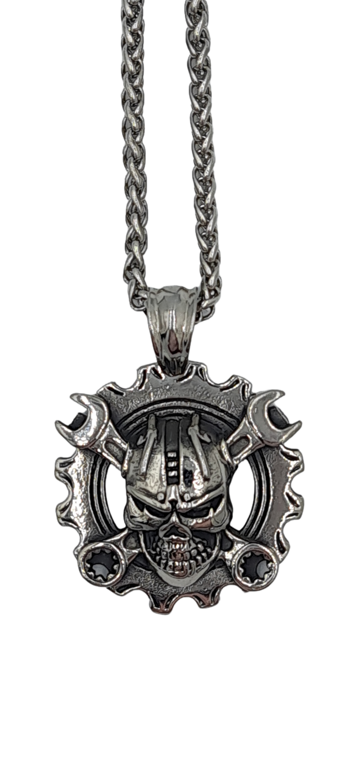 Pendentif  tête de mort acier inoxydable 316L