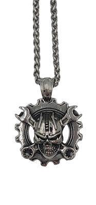 Pendentif  tête de mort acier inoxydable 316L
