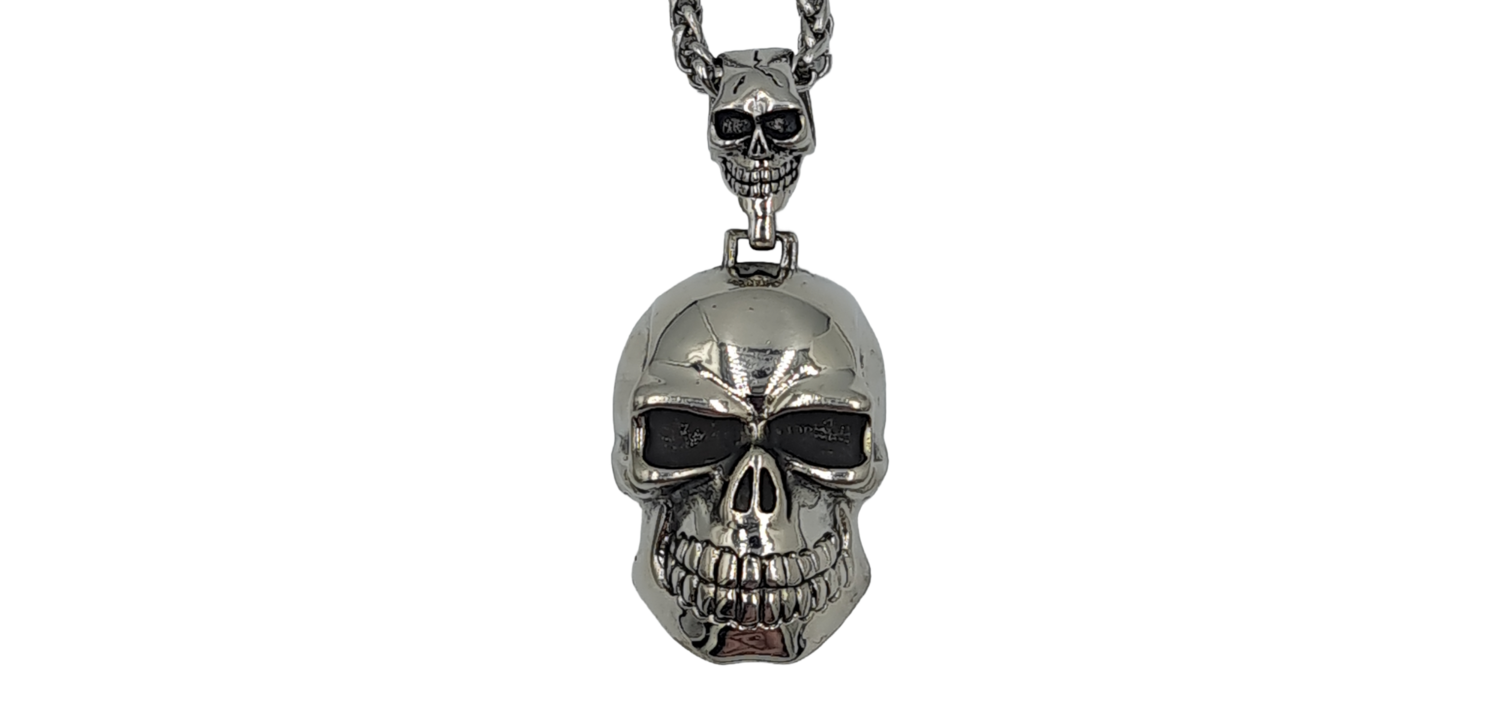 Pendentif tête de mort acier inoxydable 316L