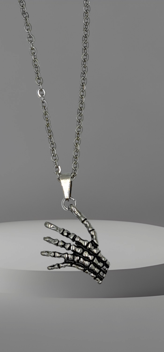 Pendentif main squelette acier inoxydable 316L