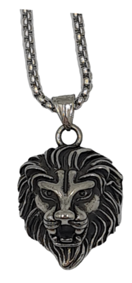 Pendentif tête de lion acier inoxydable 316L