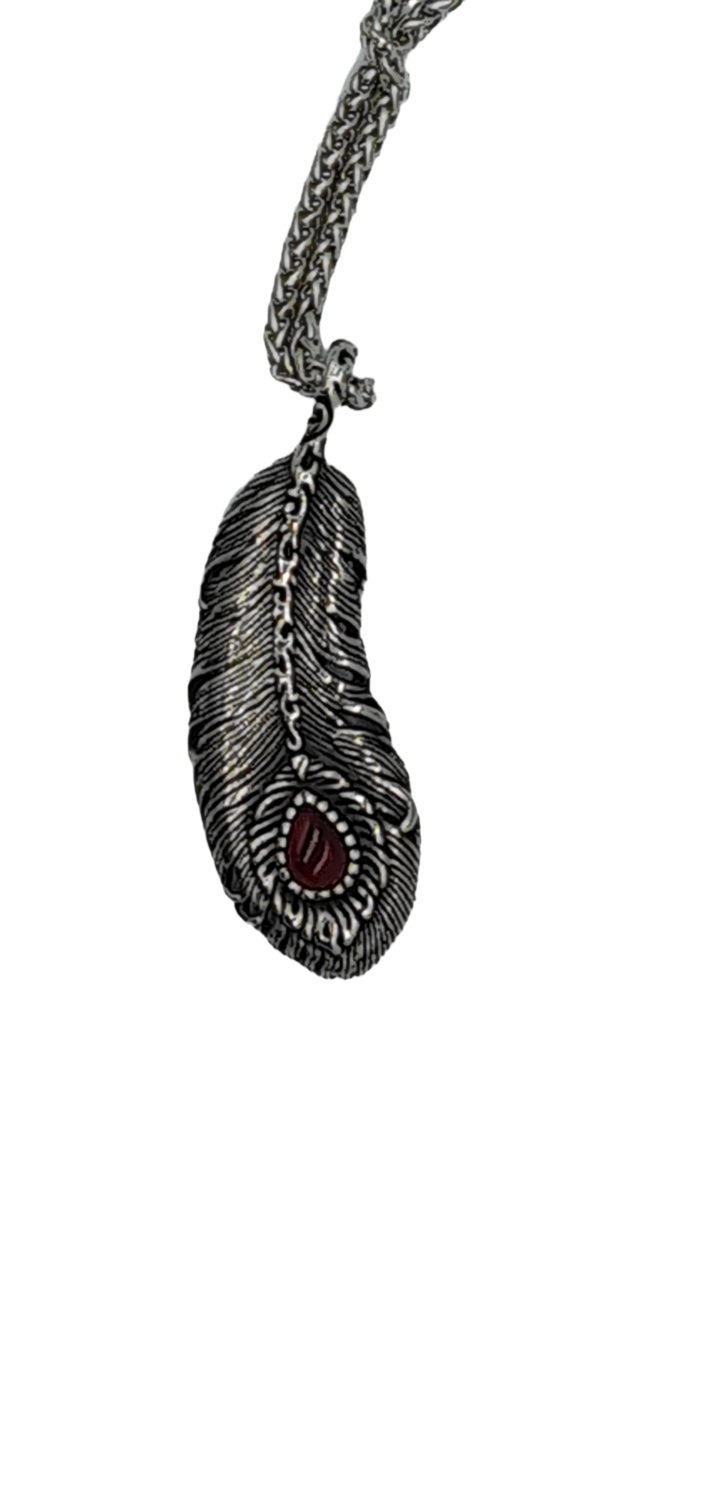 Pendentif plume acier inoxydable 316L