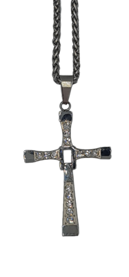 Pendentif croix &quot;fast and furious &quot; acier inoxydable 316L