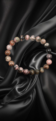 Bracelet perle naturelle Rhodonite