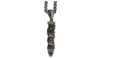 Pendentif balle avec serpent acier inoxydable 316L