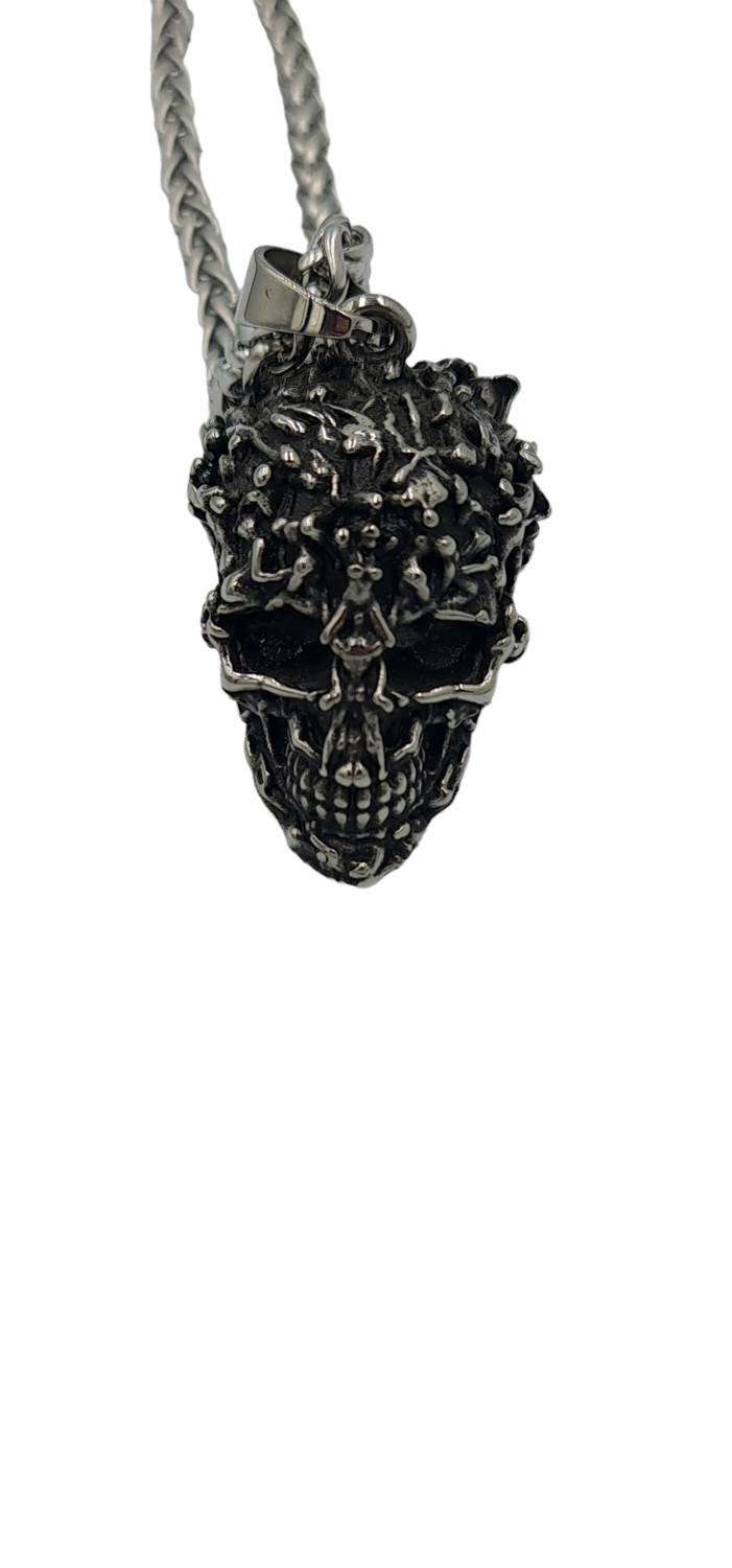 Pendentif tête de mort acier inoxydable 316L