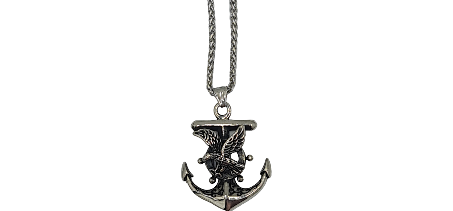 Pendentif Ancre avec Aigle acier inoxydable 316L