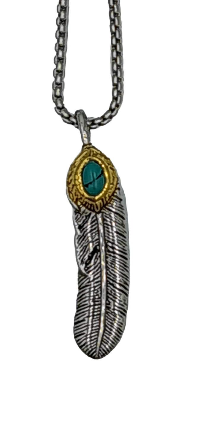 Pendentif plume acier inoxydable 316L