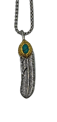 Pendentif plume acier inoxydable 316L