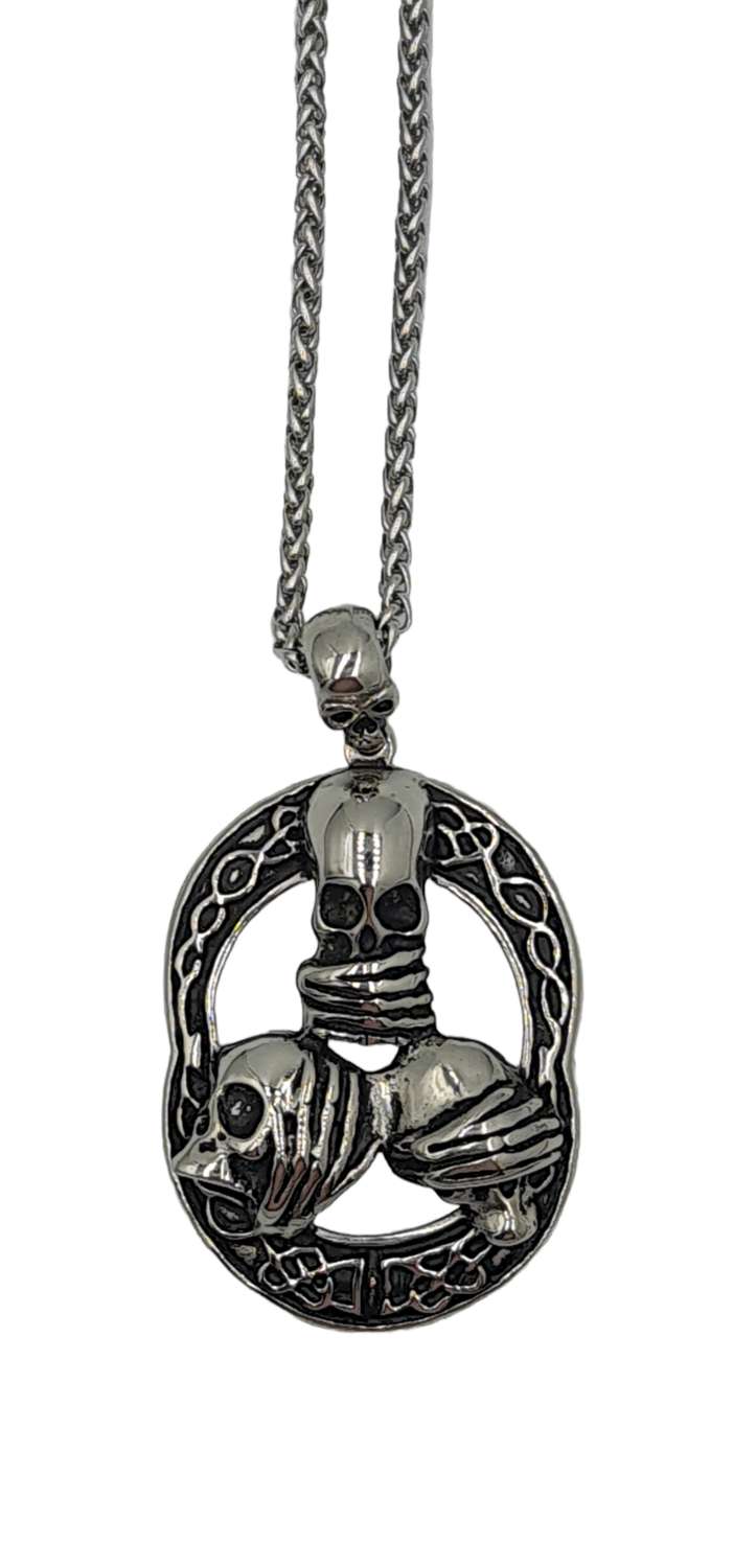 Pendentif tête de mort acier inoxydable 316L