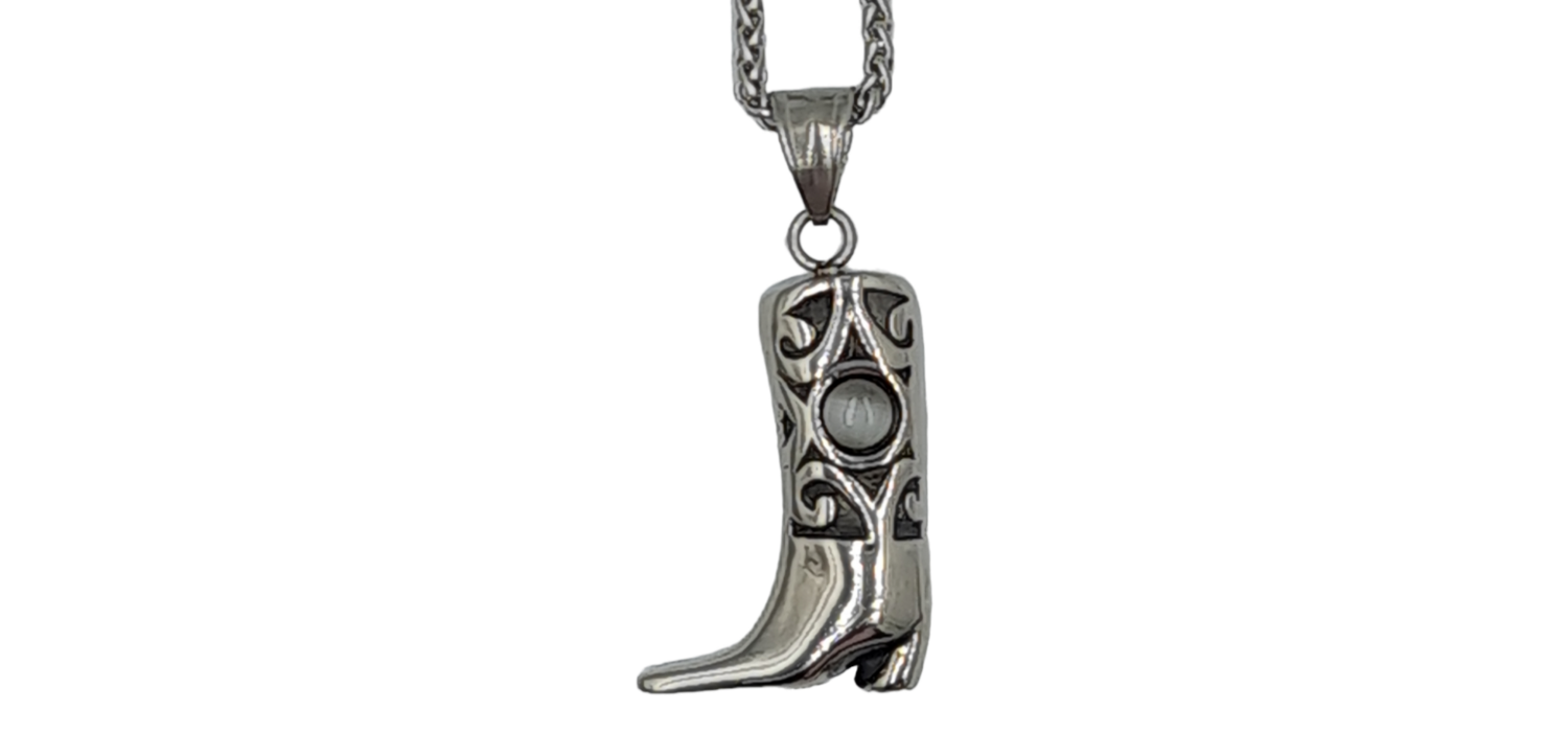 Pendentif santiag acier inoxydable 316L