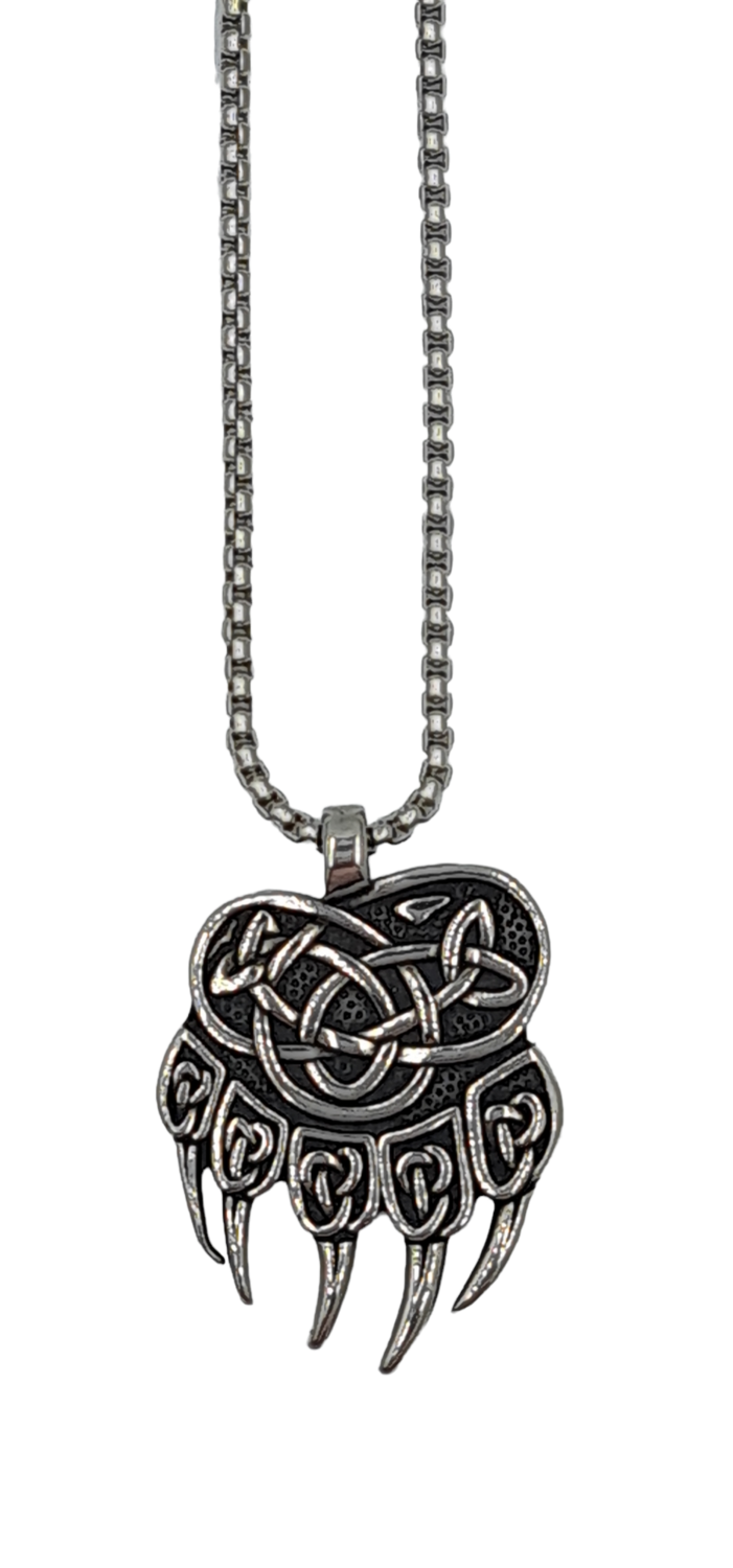 Pendentif viking pâte d&#39;ours acier inoxydable 316L