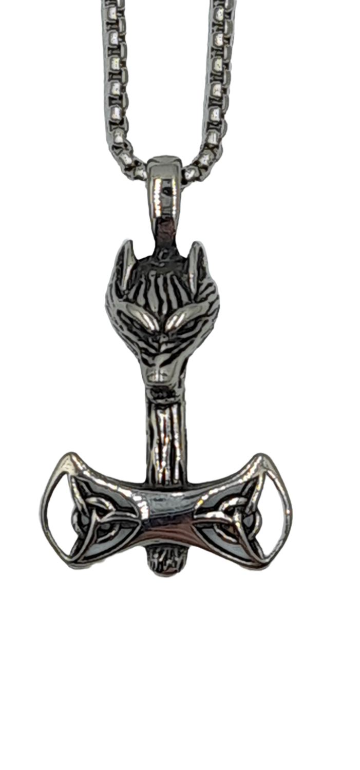 Pendentif viking loup acier inoxydable 316L