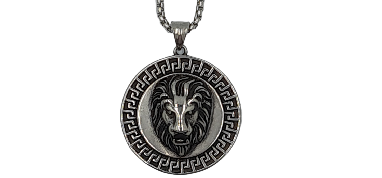 Pendentif tête de lion acier inoxydable 316L