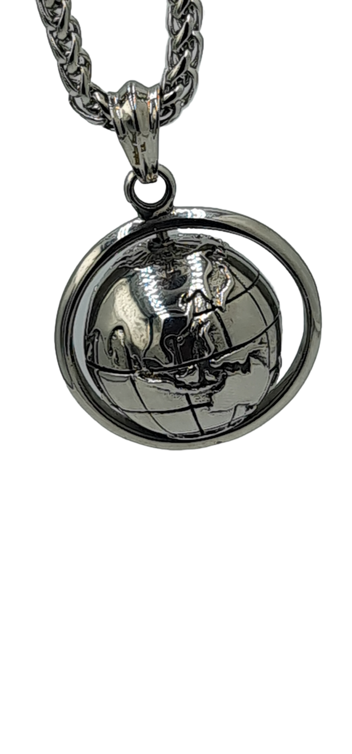 Pendentif terre acier inoxydable 316L