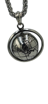 Pendentif terre acier inoxydable 316L