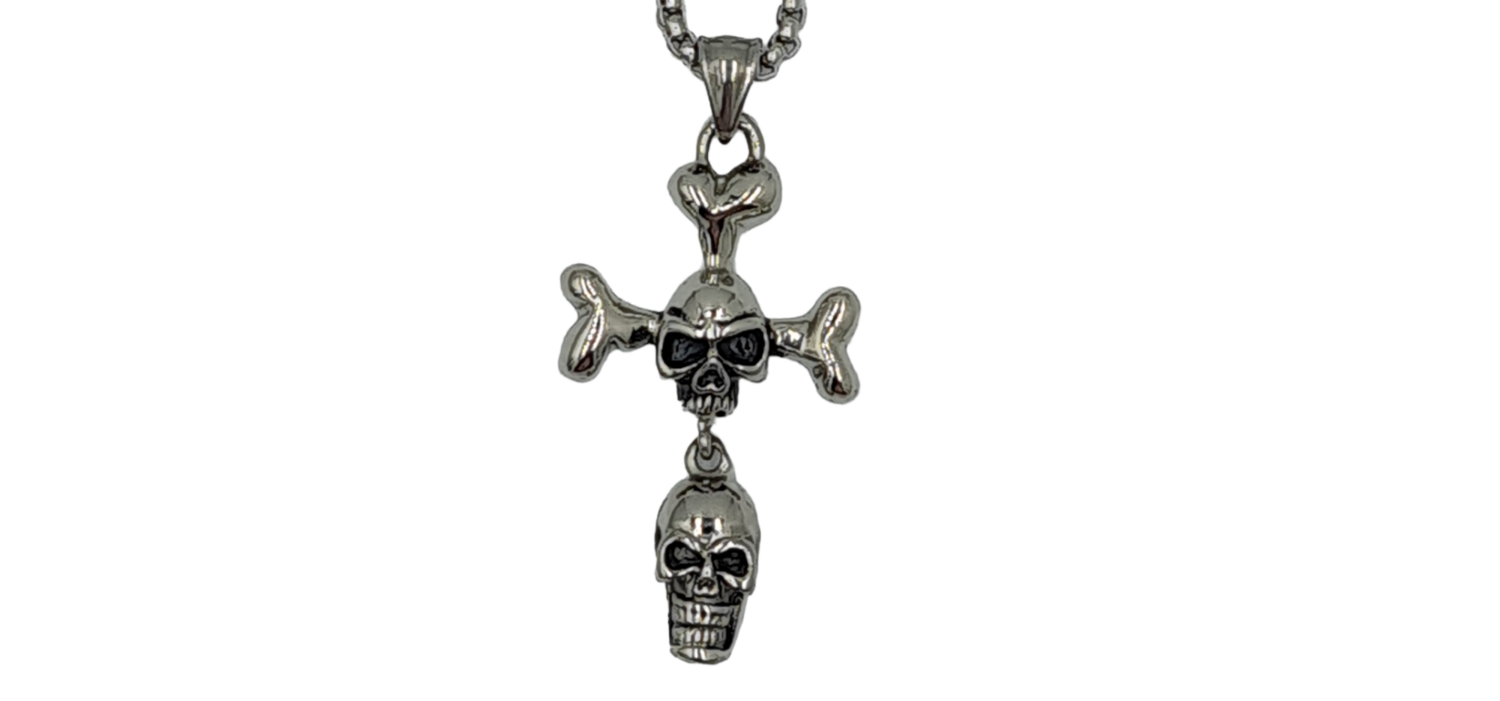Pendentif tête de mort acier inoxydable 316L