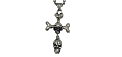 Pendentif tête de mort acier inoxydable 316L