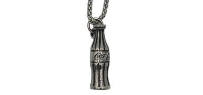 Pendentif bouteille soda acier inoxydable 316L