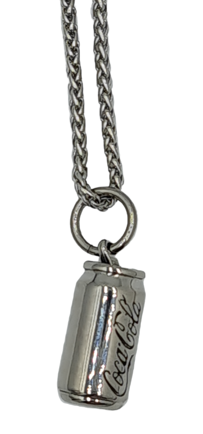 Pendentif canette soda acier inoxydable 316L