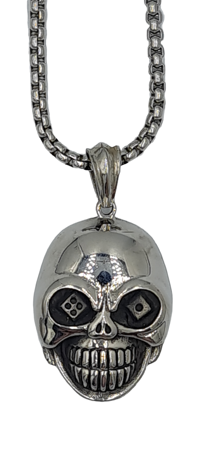 Pendentif tête de mort acier inoxydable 316L