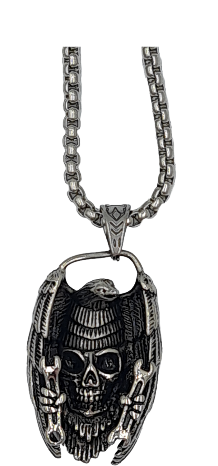 Pendentif aigle tête de mort acier inoxydable 316L