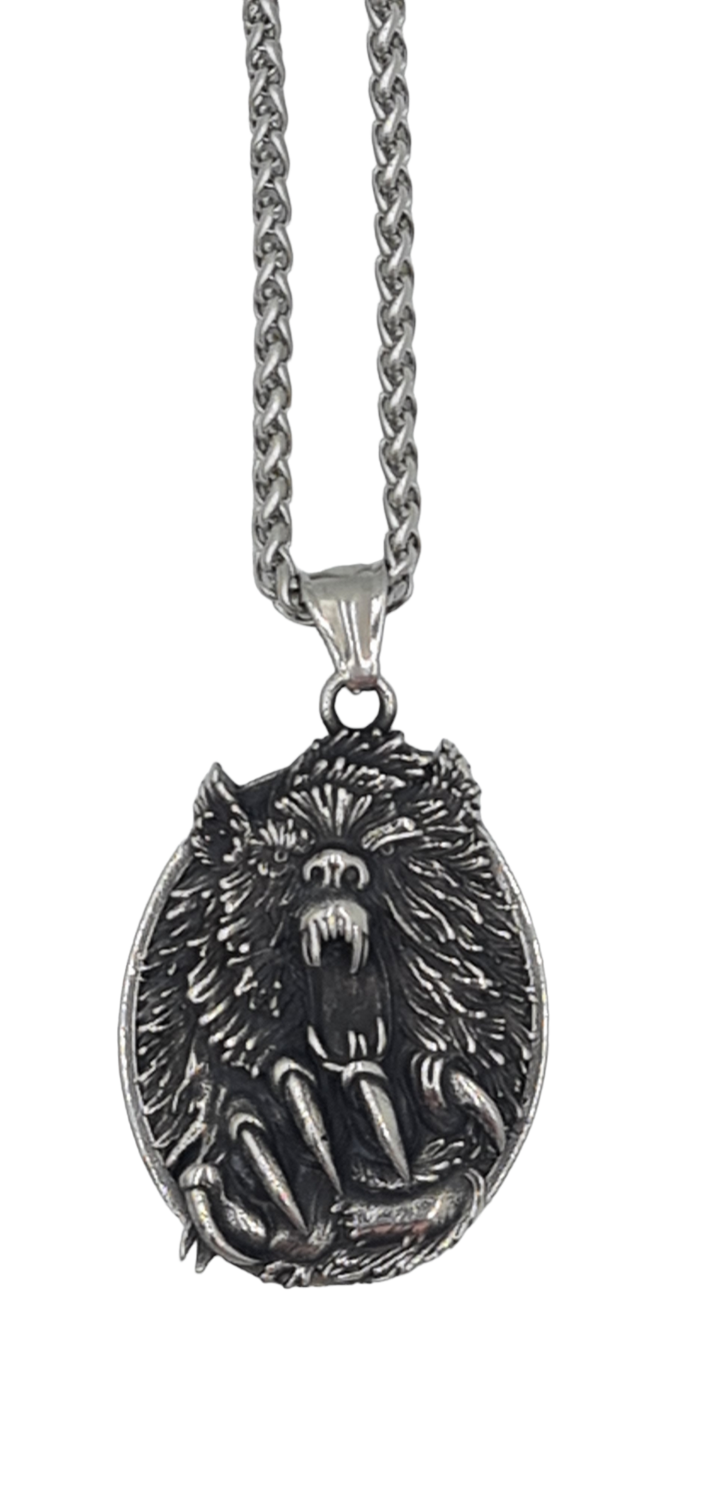 Pendentif loup acier inoxydable 316L