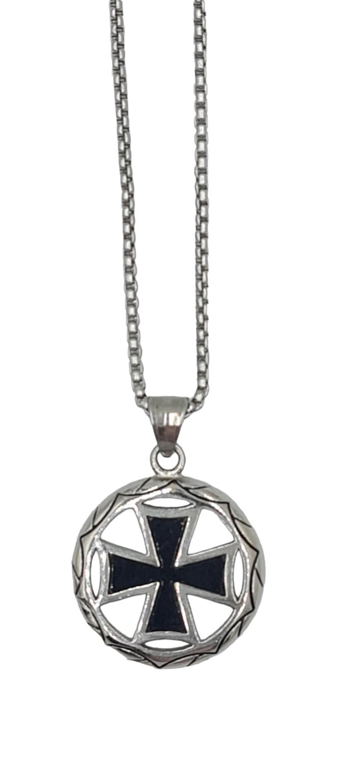 Pendentif croix de malte acier inoxydable 316L