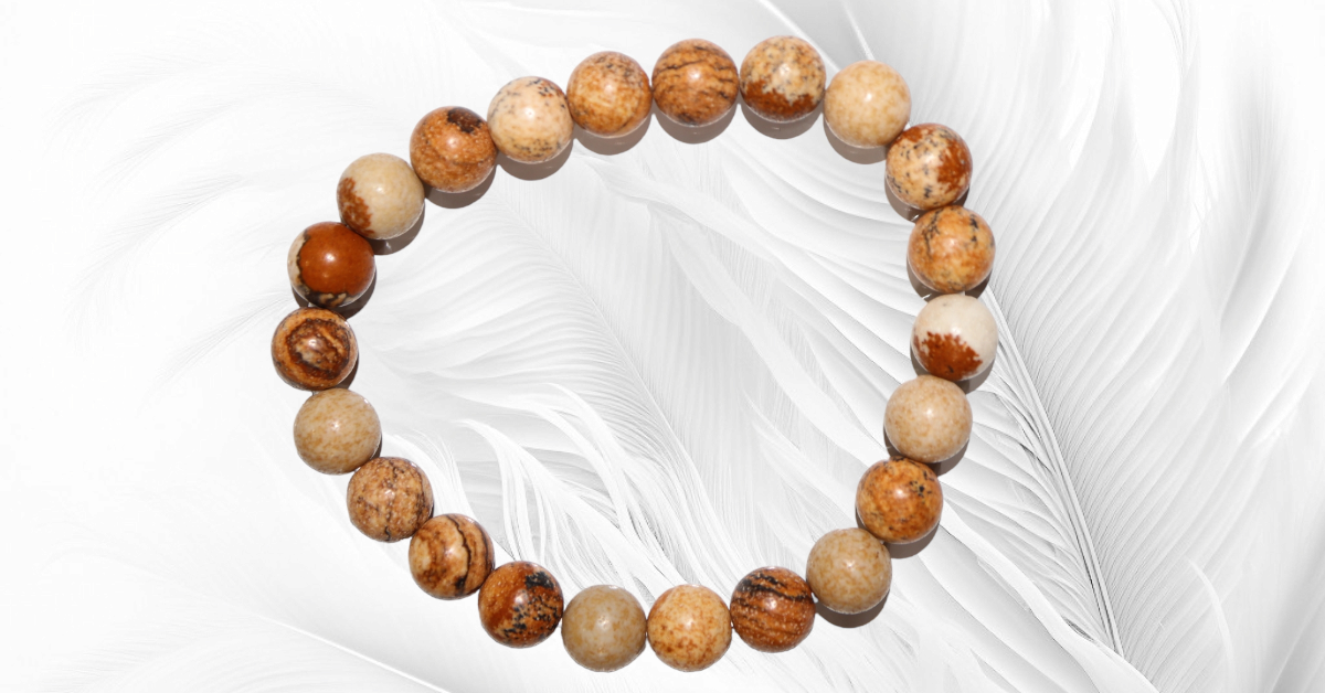Bracelet pierre naturelle Jaspe paysage