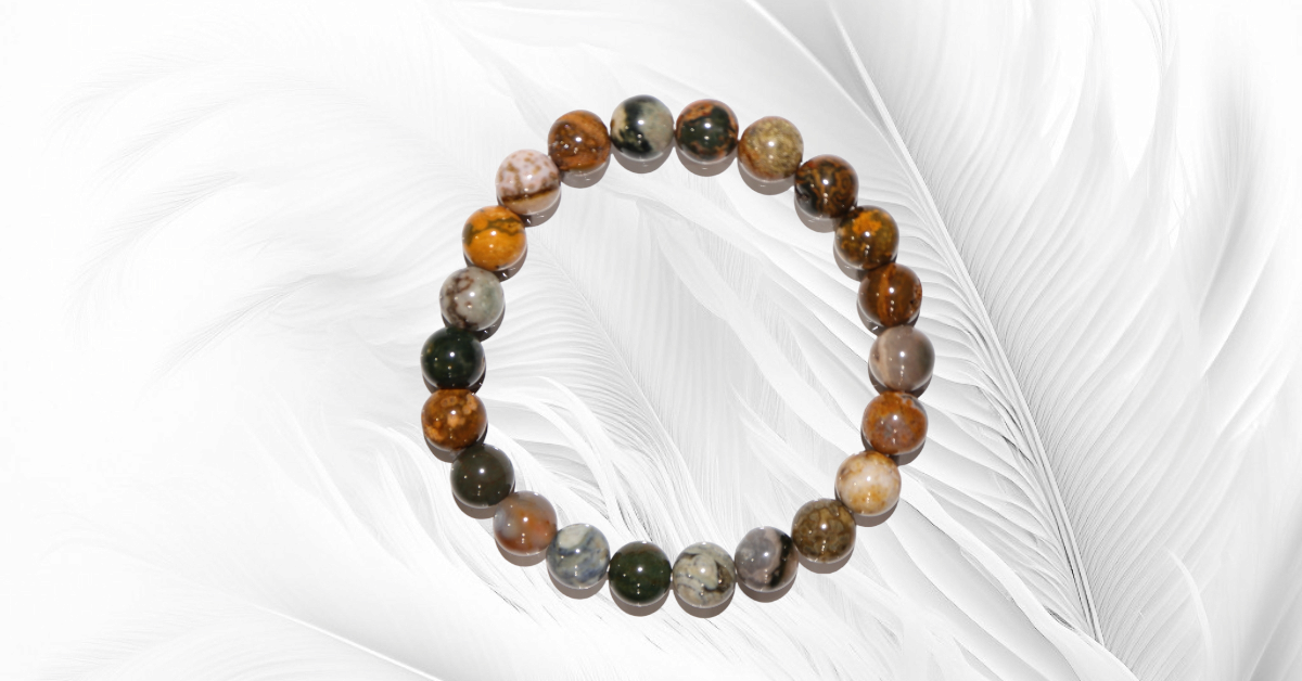 Bracelet pierre naturelle Agate Océan