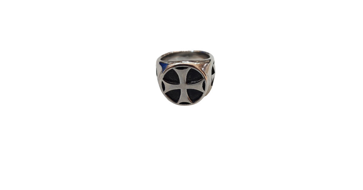 Bague Croix de malte acier inoxydable 316L
